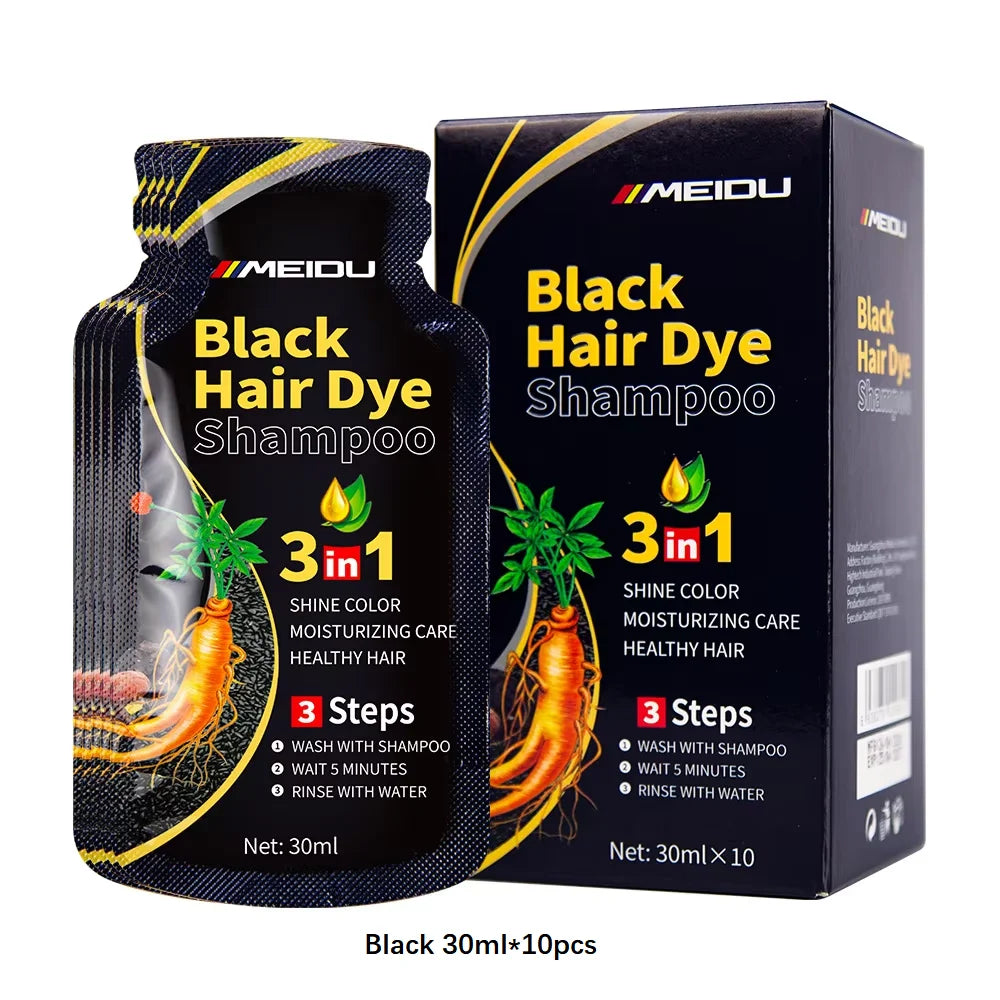 3-in-1 Black Hair Dye Shampoo