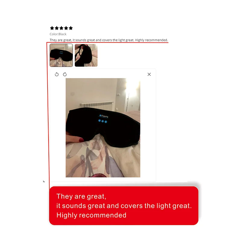 Bluetooth Sleep Headphones Eye Mask