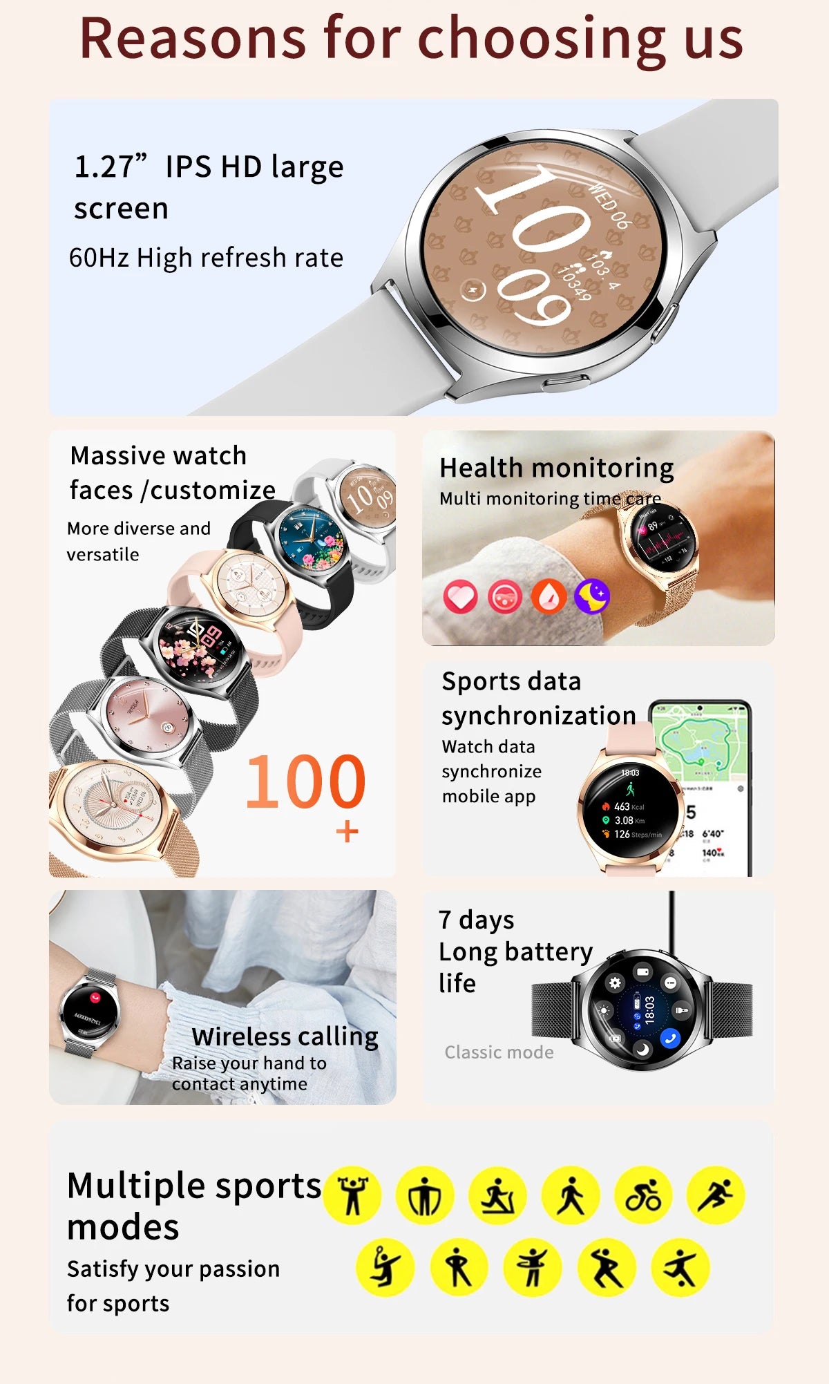 LIGE Women’s Luxury Smartwatch
