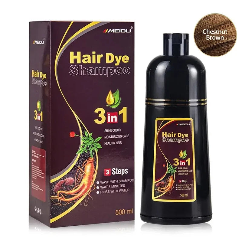 3-in-1 Black Hair Dye Shampoo