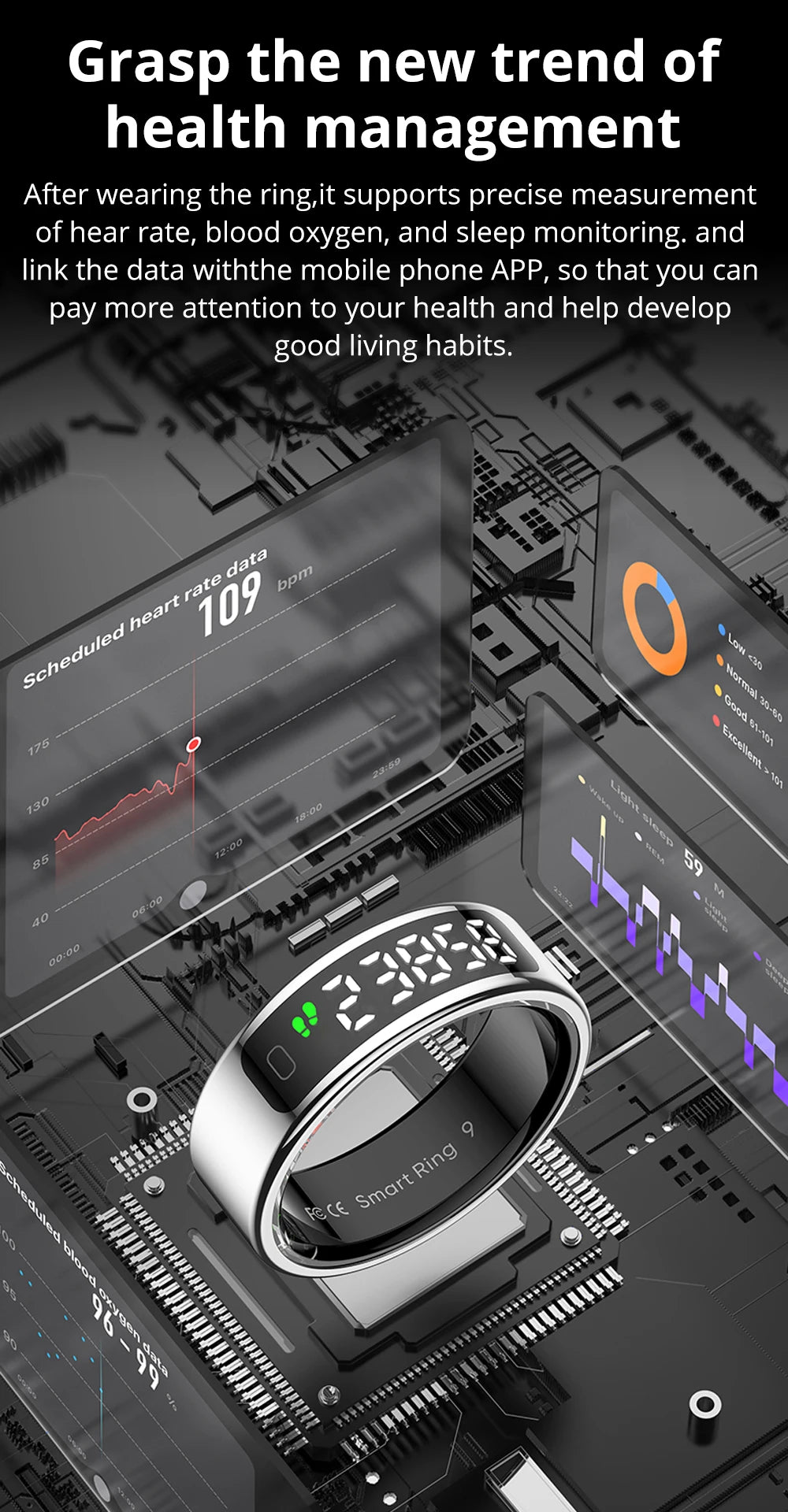 Touch Display Smart Ring COLMI R12