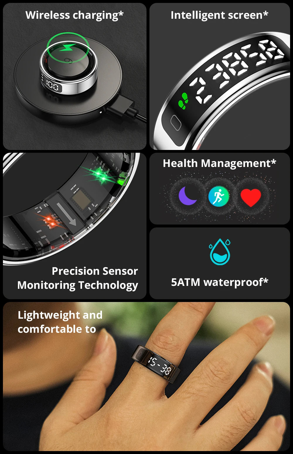 Touch Display Smart Ring COLMI R12
