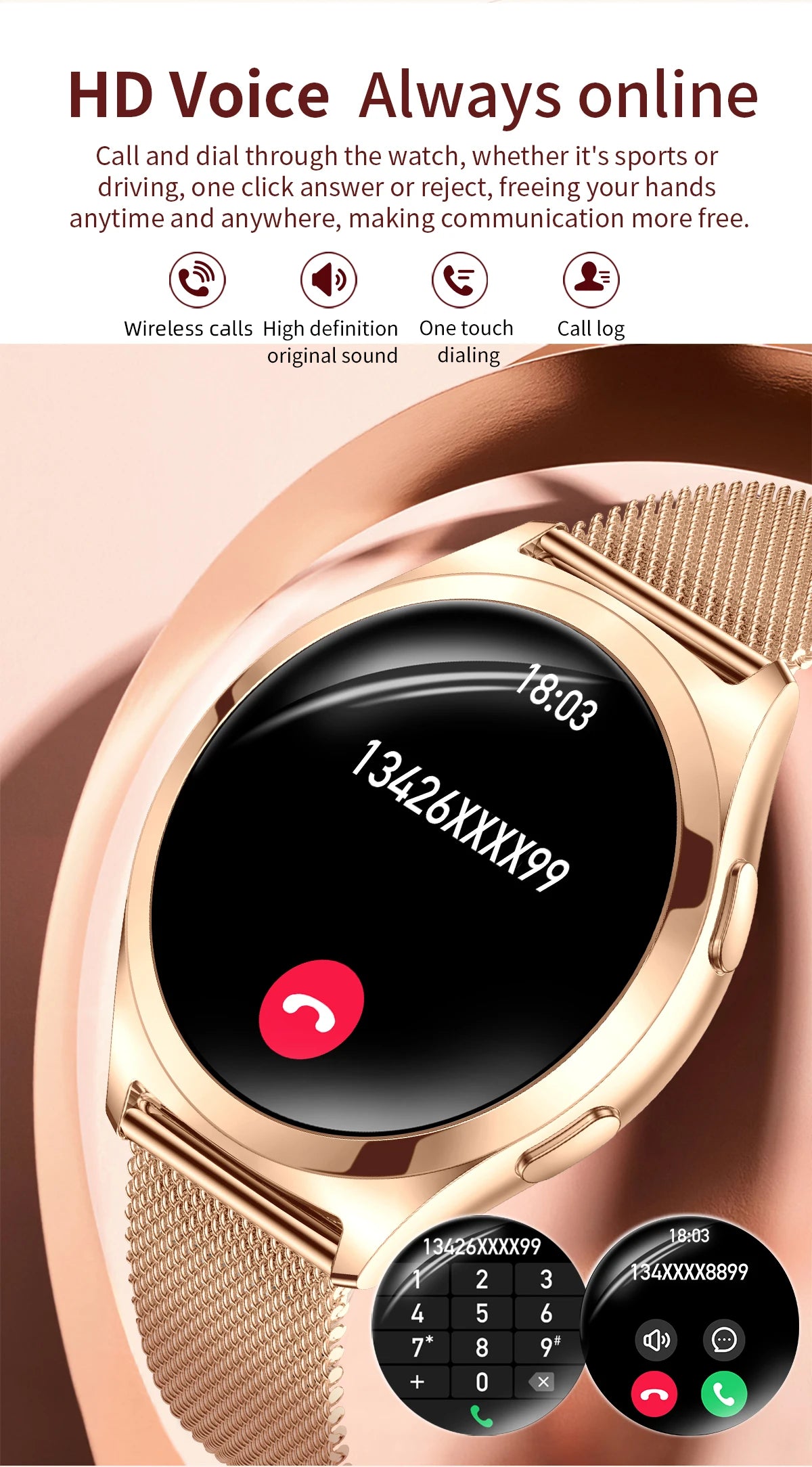 LIGE Women’s Luxury Smartwatch