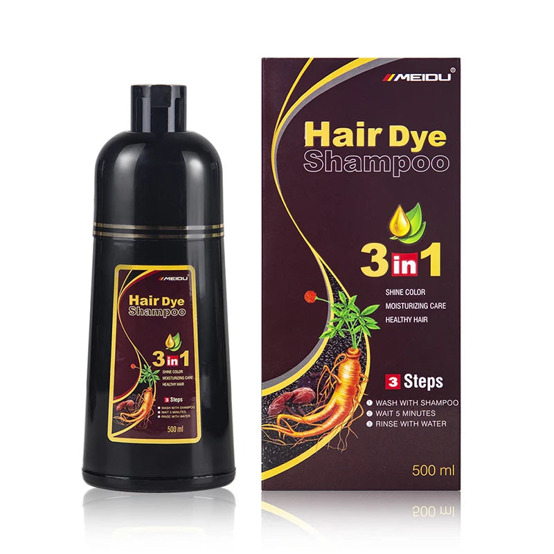 3-in-1 Black Hair Dye Shampoo