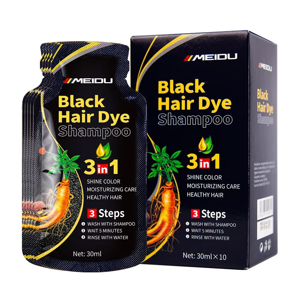 3-in-1 Black Hair Dye Shampoo