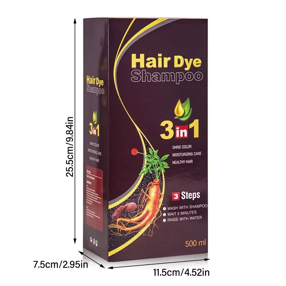 3-in-1 Black Hair Dye Shampoo