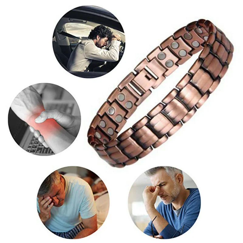 Vintage Pure Copper Magnetic Pain Relief Bracelet for Men