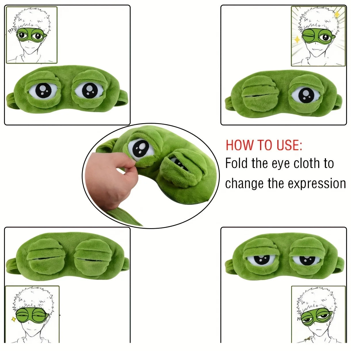 3D Sad Frog Sleep Mask