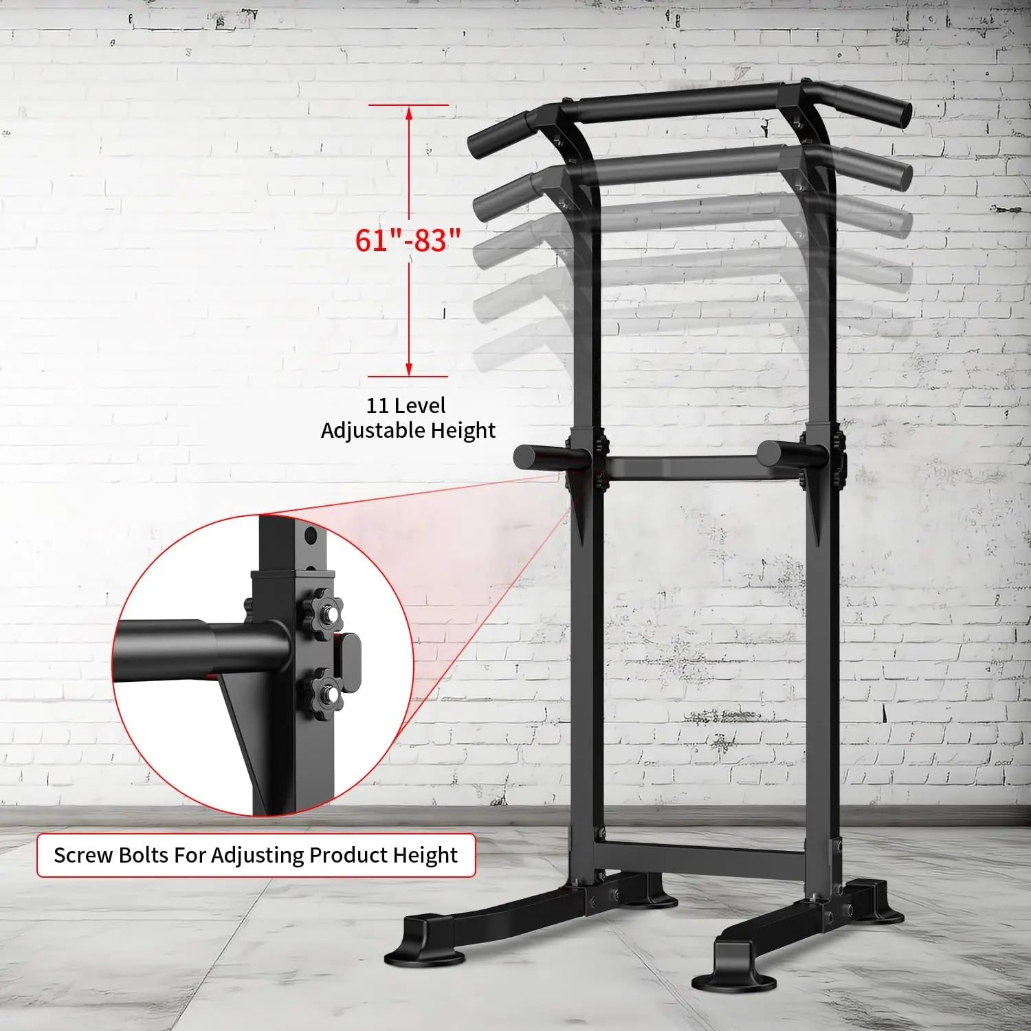 Adjustable Power Tower Dip & Pull-Up Bar
