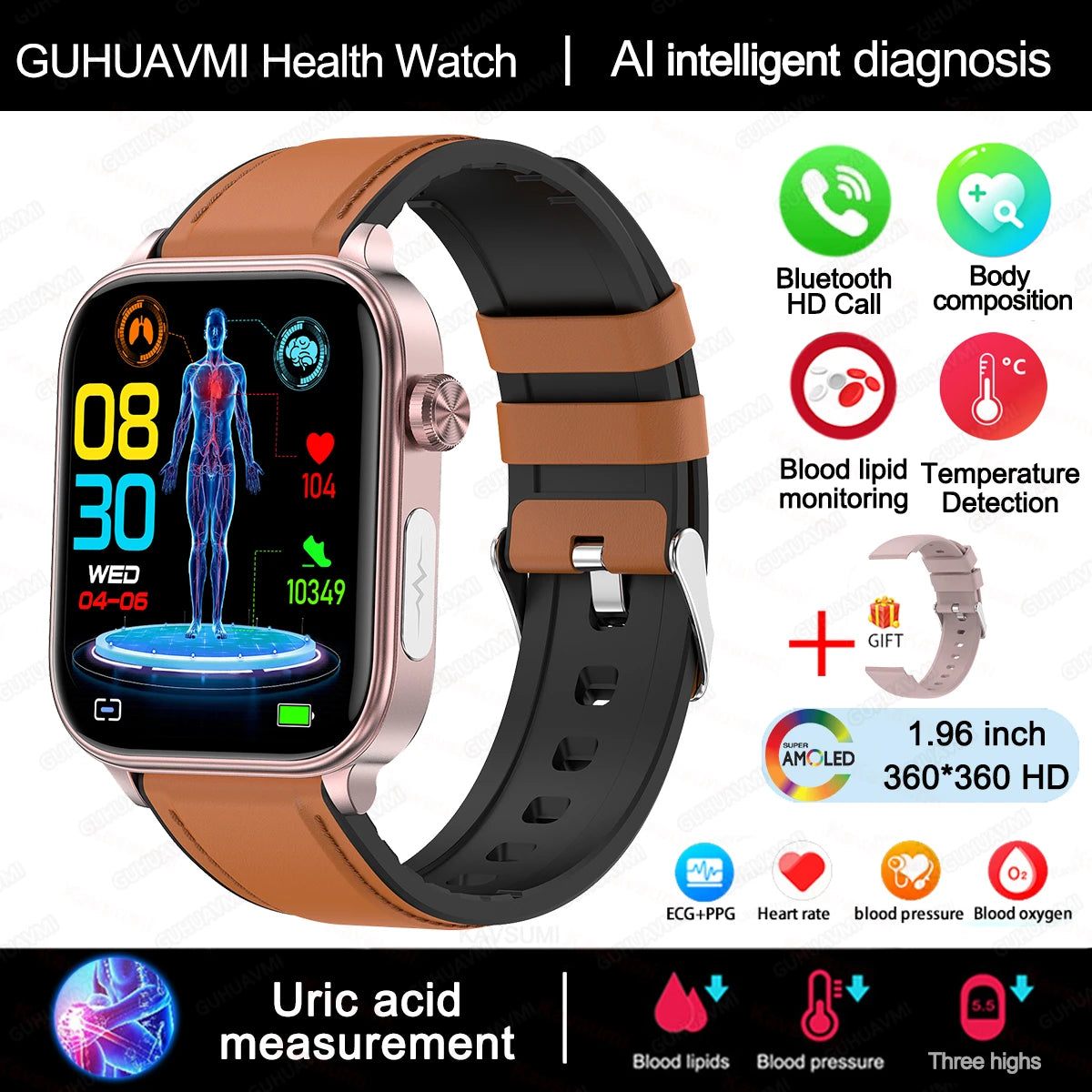 2025 ECG+PPG Health Smartwatch