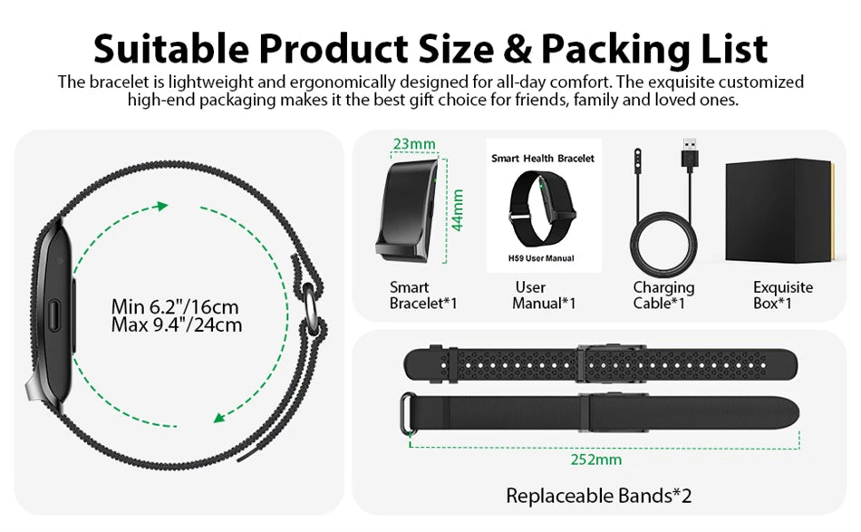 Health Smart Band – Heart Rate, Blood Pressure & Sleep Monitor for Men & Women