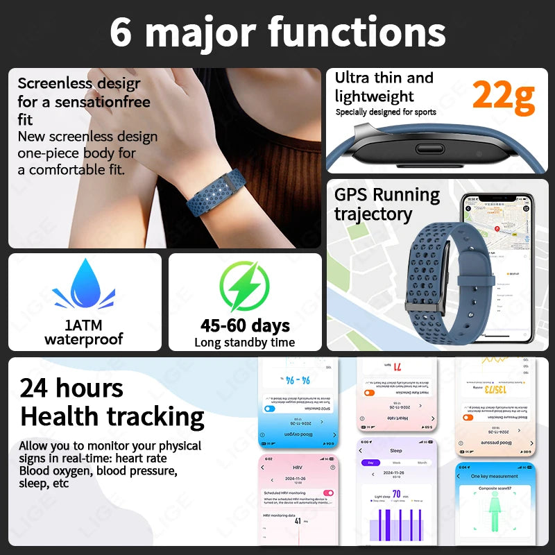Health Smart Band – Heart Rate, Blood Pressure & Sleep Monitor for Men & Women