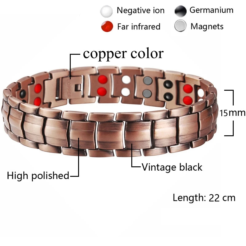 Pure Copper Germanium Magnetic Bracelet for Men & Women
