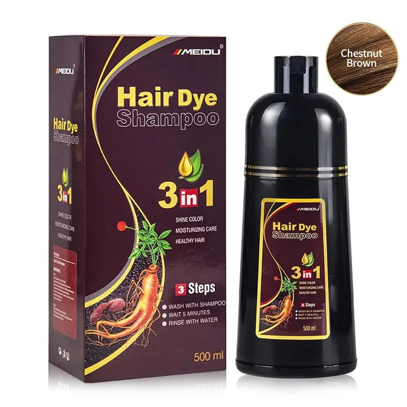 3-in-1 Black Hair Dye Shampoo