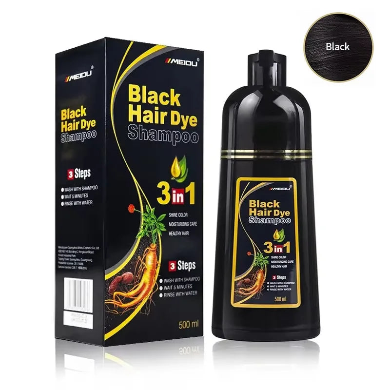 3-in-1 Black Hair Dye Shampoo