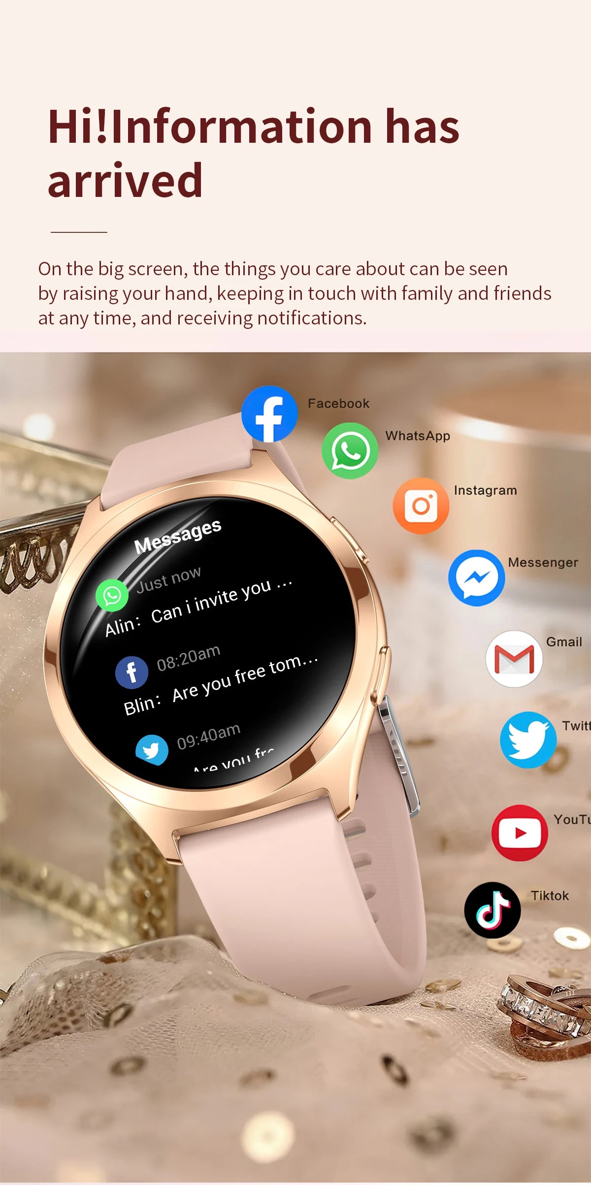 LIGE Women’s Luxury Smartwatch