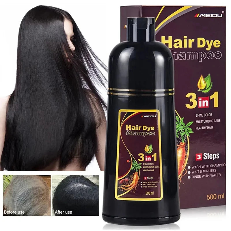 3-in-1 Black Hair Dye Shampoo