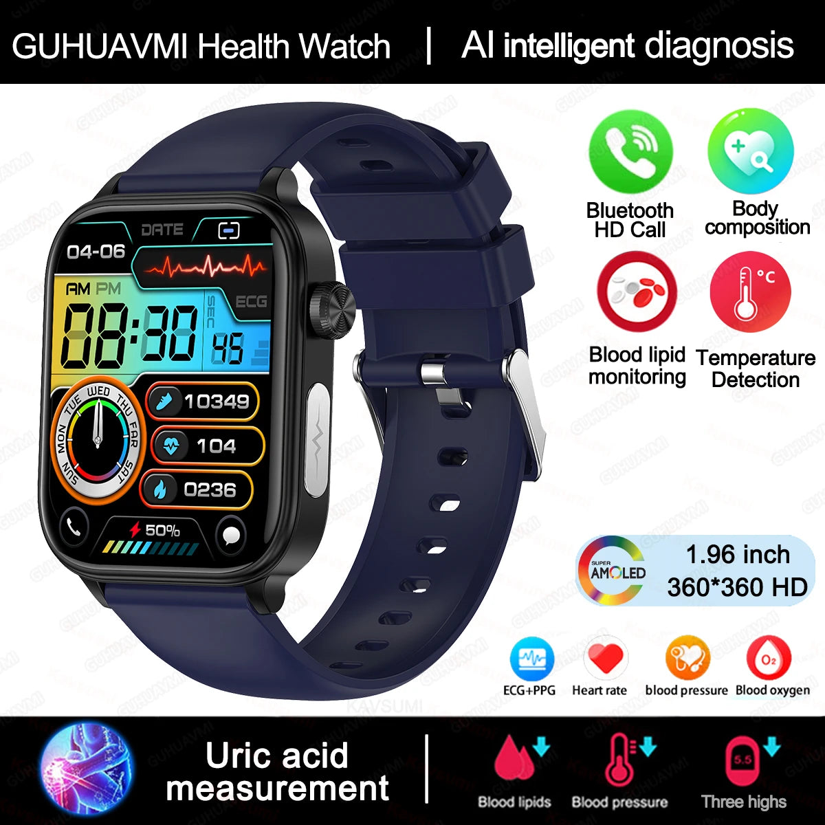 2025 ECG+PPG Health Smartwatch