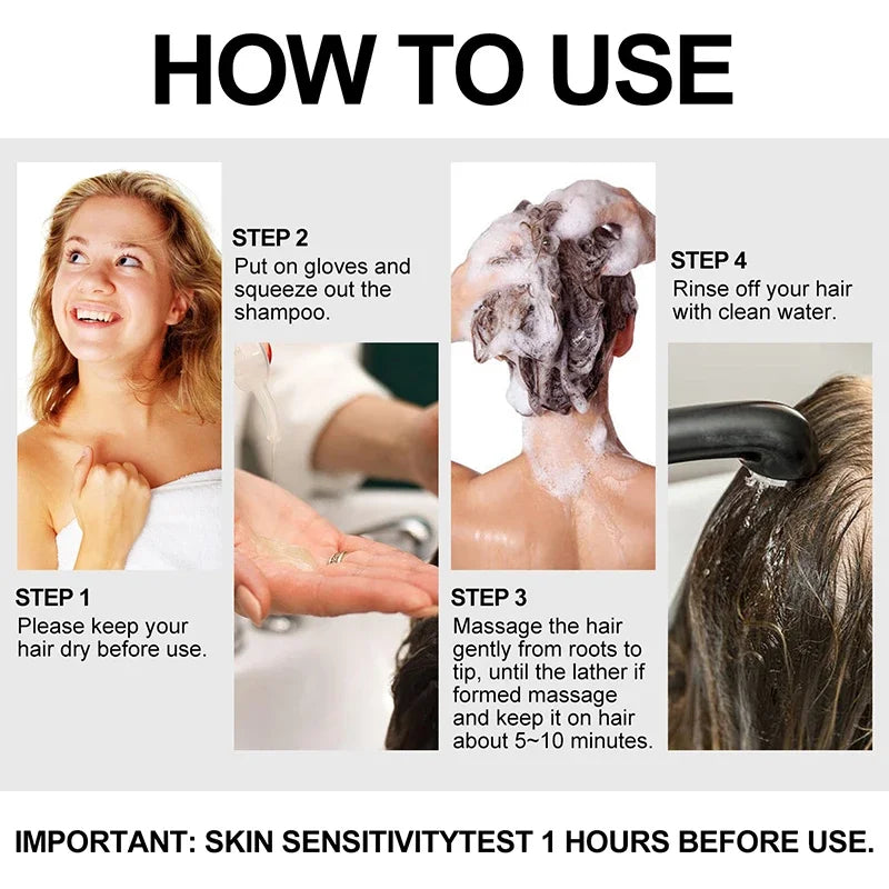 3-in-1 Black Hair Dye Shampoo