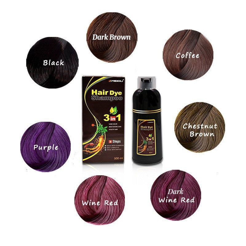 3-in-1 Black Hair Dye Shampoo